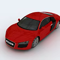 Red Audi R8 Sports Car Featuring Sleek Design And Glossy Red Exterior
