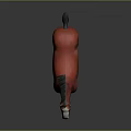Red Horse 3D Model With White Face And Legs Standing On Dark Background