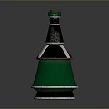 Green And Black Layered Household Decorative Bottle With Wooden Lid And Smooth Base Design