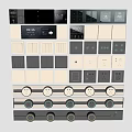 Modern switch socket rail socket intelligent control air conditioning switch socket 3d model