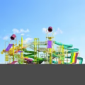 Colorful Water Play Equipment For Kids With Slides And Outdoor Structure