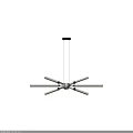 Modern Design Chandelier With Multiple White Tubes And Radiant Structure 3d model