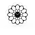 Black and White Flower Shaped Wall Clock with Petal Design for Modern Home Decor