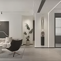 Modern Living Dining Room Interior With Sofa Armchair Coffee Table Dining Set And Decorative Plant