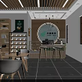 Modern Post Office Shop Front Desk Interior With Wooden Counter Shelves And Tables
