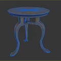 Elegant Round Wooden Table With Curved Legs And Textured Top Surface