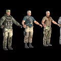 Game and Movie Military Characters with Four Distinct Tactical Outfits and Uniforms
