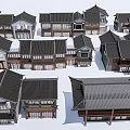 Traditional Chinese Ancient Architecture With Various Roof Styles And Wooden Structures