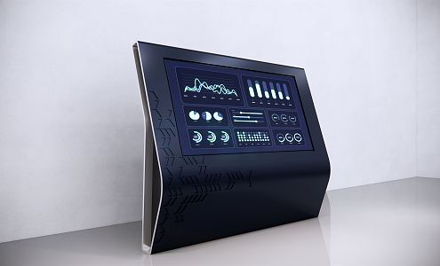 Modern all-in-one machine simple technology all-in-one machine touch screen display to shopping mall guide system 3d model