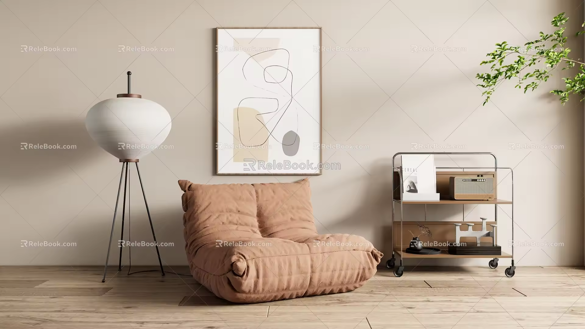 Lazy Sofa Activity Side Floor Lamp Decorative Painting 3d model