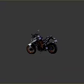 Modern Sport Motorcycle Design With Black Seat Orange Frame And Red Rims