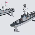 Detailed 3D Model Design of Two Modern Naval Warships With Antennas and Deck Equipment
