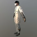 Game Movie Character In White Lab Coat With Black Cap Mask Gloves And Gray Pants
