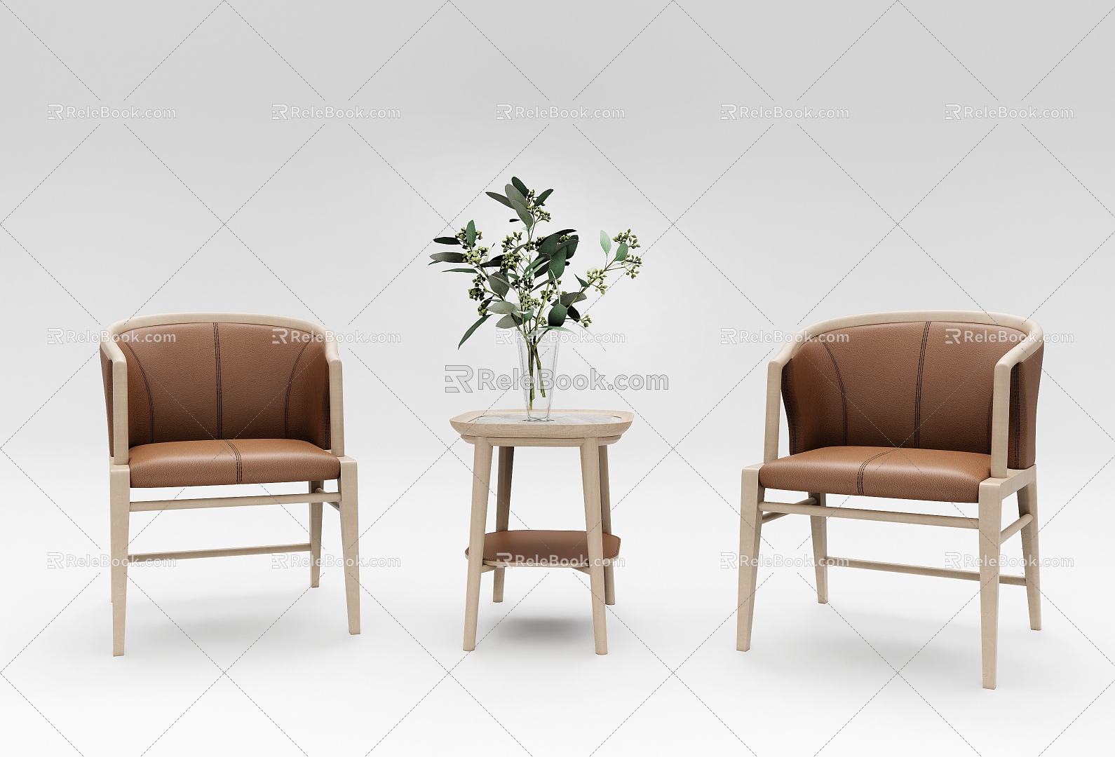 Modern leisure table and chair wooden single chair model