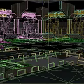 Futuristic Industrial Indoor Space With Multi Level Platforms Metal Pillars And Railings