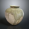 Artisan Handcrafted Ceramic Sculpture Vase With Dripping Glaze Rounded Detailed Design
