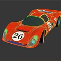 Red Vintage Race Car With Number 26 On Front And Streamlined Shiny Design