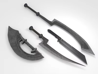 Medieval Metal Weapons Collection Featuring Swords Daggers Scimitars With Intricate Craftsmanship 3d model
