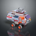 Mars Exploration Rover With Solar Panels Scientific Instruments And Robotic Wheels 3d model