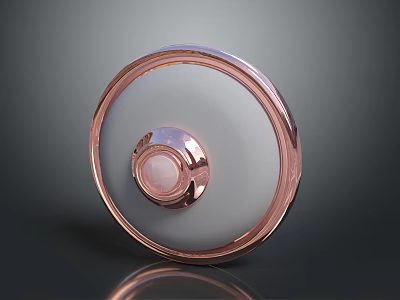 Modern Rose Gold Circular Switch Panel With Sleek Design And Simple Gray Background 3d model