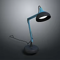 Modern Lighting Combination with Adjustable Metal Arm Round Base Blue Black Desk Lamp Design