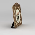 Elegant Ornate Carved Frame Featuring Oval Rose Design And Intricate Details