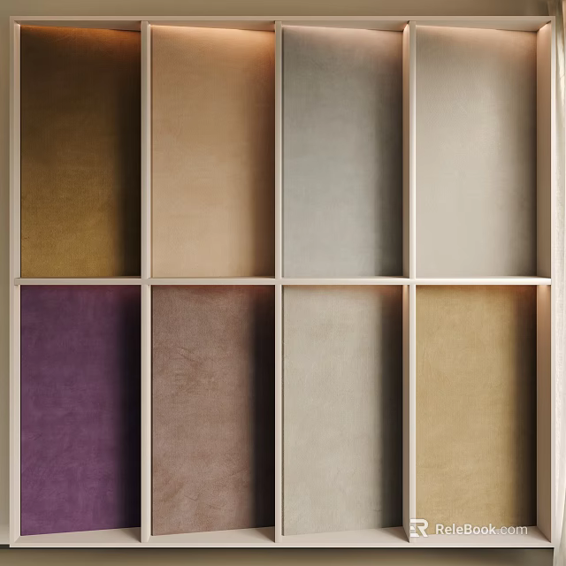 Various Colored Wall Panels Display Samples With Multiple Hues For Interior Design Projects 3d model 