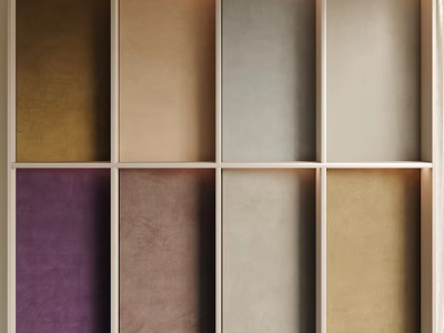 Various Colored Wall Panels Display Samples With Multiple Hues For Interior Design Projects 3d model