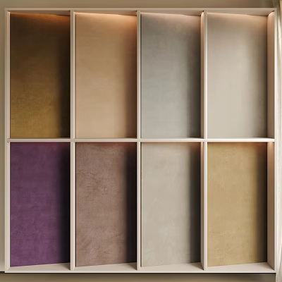 Various Colored Wall Panels Display Samples With Multiple Hues For Interior Design Projects 3d model