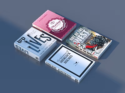 Stylish Cover Books With Diverse Themes And Various Topics For Home Essentials Collection 3d model