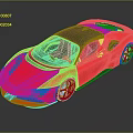 Red Sports Car With Sleek Design Black Roof And Alloy Wheels On Reflective Surface