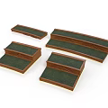 Wooden Staircase Furniture With Green Surface For Display And Decoration