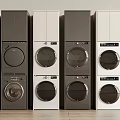 Modern Stackable Washing Machines In Various Colors For Home Laundry Design 3d model