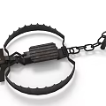 Vintage Iron Decorative Ornament Set With Chain Detail And Serrated Edge