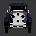 Vintage Purple And Dark Blue Convertible Car With Classic Grille And Round Headlights