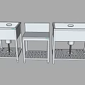 Practical Metal Kitchen Sinks with Stand and Drainage Rack for Kitchen Use 3d model