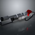 3D Model Rocket Launcher With Gray White Body And Red Component 3d model