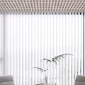 White Blinds In Modern Living Room With Gray Chairs Plants And Floor Lamp