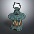 Vintage Chinese Bronze Style Decorative Lantern Furniture With Ornate Patterns And Handle Design