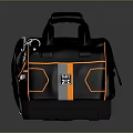 DEWALT Black Utility Tool Bag With Orange Stripe And Hexagon Pattern Handle 3d model