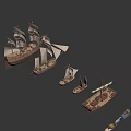 Collection of Sailboats in Various Sizes Displayed Together as Water Transport