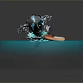 Giant Whale Jumping Out Of Water With Splashing Waves Near Small Boat With Person