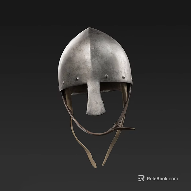 Medieval Knight Armor Clothing Featuring Metal Helmet And Leather Straps 3d model 