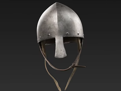 Medieval Knight Armor Clothing Featuring Metal Helmet And Leather Straps 3d model