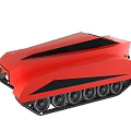 Modern Red Functional Vehicle With Tracks And Control Panel Design 3d model