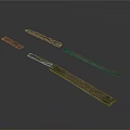 Old Rusty Metal Strips In Various Lengths With Metallic Texture