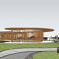 Park Landscape Design Featuring Winding Paths Green Lawns And Water Ponds