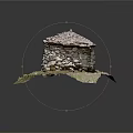 Ancient Circular Stone Structure With Dry Stone Walls Domed Roof And Grass Base