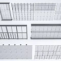 Various Glass Partition Designs With Different Frame Styles And Panel Structures 3d model