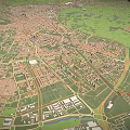 3D City Model with Green Areas River Roads and Building Complex 3d model